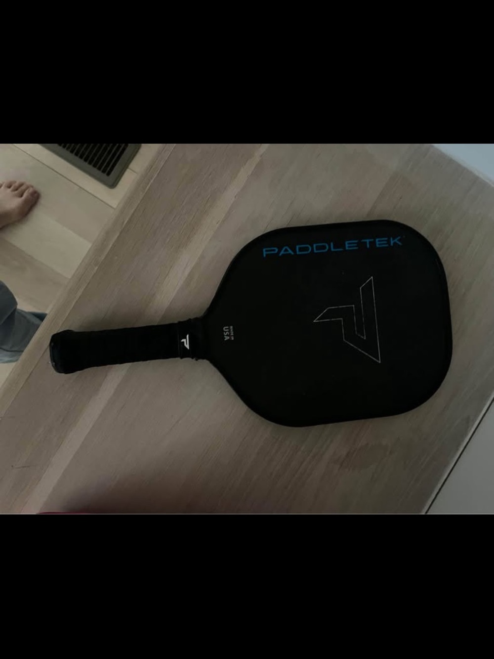 Paddletek Pickleball Paddle in Black with Blue Logo